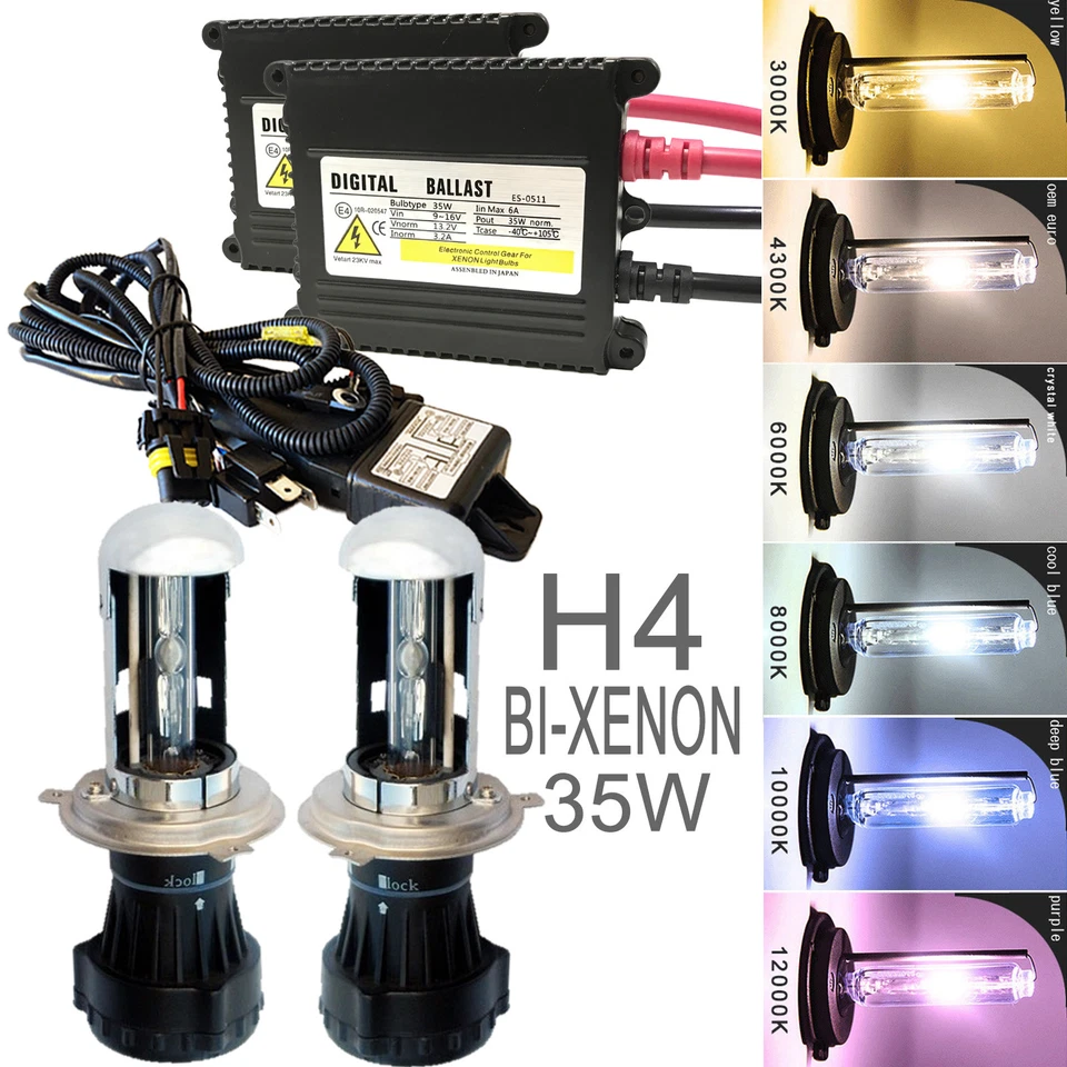 A1 BI-XENON H4 9003 High Power HID Kit 35W Premium Slim Ballasts Headlight Bulbs - Image 1 of 4