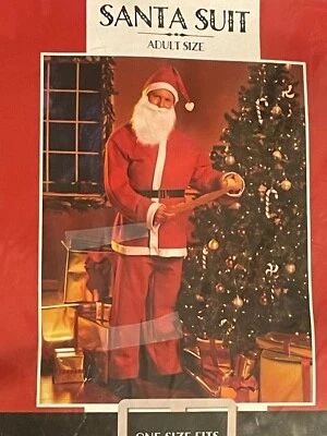 Traje de Papá Noel 5 Piezas Adulto Poliéster Talla Única Ligero Sellado Nuevo de Lote Antiguo Foto 1 de 4