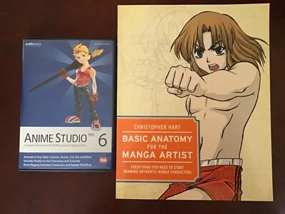 Anime Studio Pro 6 for Windows & Mac CDs + Basic Anatomy for Manga Artists Book - Image 1 of 4