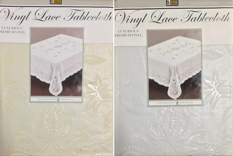 BETTER HOME Luxury Square Lace Tablecloth Smooth Vinyl Premium Heavy Duty