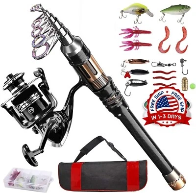 Caña De Pescar Telescópica Con Carrete Y Línea Para Pescadores, Combos De Pesca. - Изображение 1 из 4