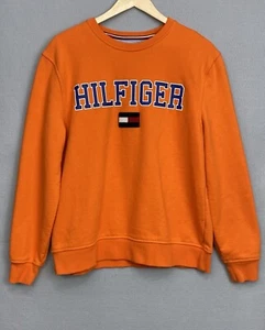 Tommy Hilfiger Herren Spell Out Crew Neck Orange Pullover Sweatshirt Gr. Large - Bild 1 von 8