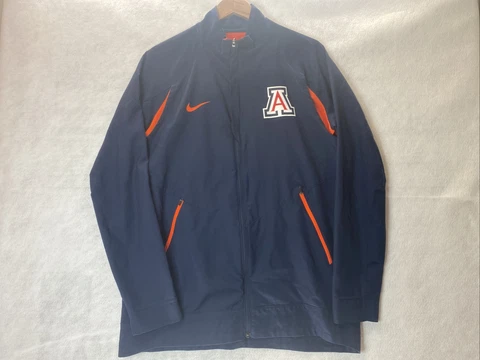 Nike Dri Fit Arizona Wildcats Mens Large NCAA Navy Blue Zip Up Athletic Jacket Cover