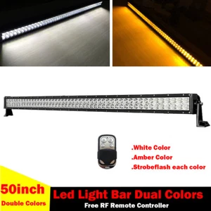 50 inch 576W Amber/White/Strobe Led Work Light Bar Offroad Driving ATV Truck SUV - Picture 1 of 10