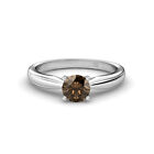 Smoky Quartz 6.50mm Solitaire Engagement Ring 0.95 Carat in 14K Gold JP:80032