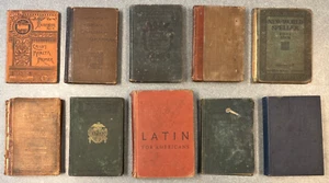 Lot of 10 Vintage Grammar, Reader, Latin, English, Health, Chemistry Books 1800s - Picture 1 of 24