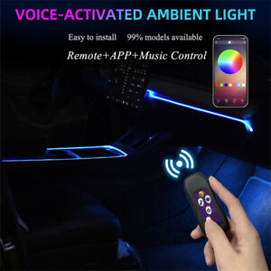 Car Atmosphere Lamp APP Sound Control RGB Colorful Interior Ambient Neon Light 