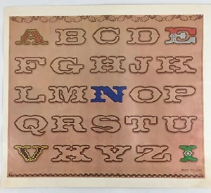 Vtg Doodle Page Thunderbird Alphabet Series 1C Pg 5 Craftool Tracing Pattern - Picture 1 of 3