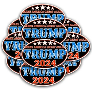 Trump 2024 - STARS Make America Great Again Trump Sticker Oval 10 Pack D& 5"x3" - Bild 1 von 4