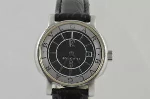 BULGARI SOLOTEMPO DAMEN UHR 29MM STAHL ST29S SCHWARZ SCHÖNER ZUSTAND RAR - Bild 1 von 7