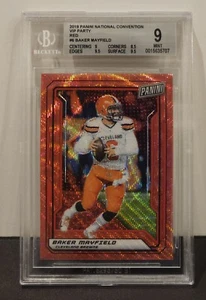 2019 Panini The National VIP Baker Mayfield Red Wave #6/25 JERSEY MATCH - BGS 9 - Picture 1 of 2