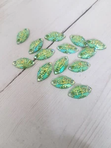 15mm sew on stich on JEWEL GEM CRYSTAL RHINESTONE peridot AB jewellery bead - Picture 1 of 1