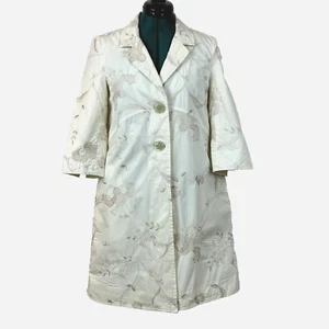 J JILL Jacket Topper Duster Womens Cotton Embroidered Ivory Size XS Boho - Picture 1 of 16