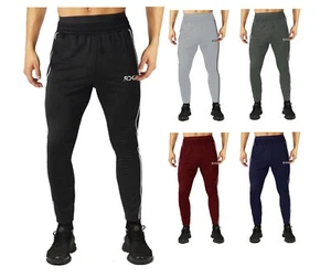 Mens Slim Fit Tracksuit Bottoms Skinny Joggers Sweat Pants Workout Gym Trousers - Picture 1 of 18