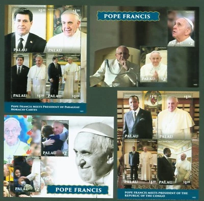 Palau 2014 - Papst Franziskus - Pope Francis 3461-65 + 3465-68 + Block 306 + 307 - Bild 1 von 2