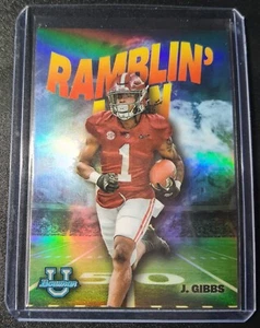 Jahmyr Gibbs - Bowman University Chrome 2022 - Detroit Lions - Ramblin' Man - Bild 1 von 2