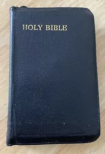 COLLINS SLIDE FASTENER BIBLE / LEATHEROID - GOLD EDGES ~ BOXED. - Picture 1 of 3