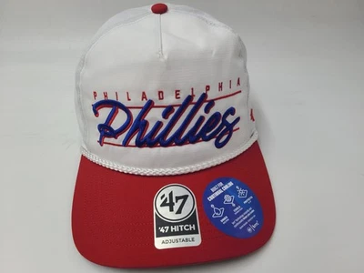 Philadelphia Phillies 47 Brand Hitch Rope Brrr Nylon Snapback Hat Cap MLB White - Image 1 of 4
