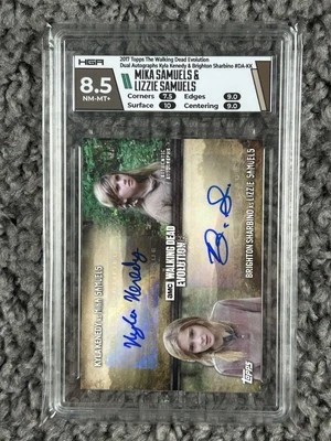 2017 Topps TWD Evolution Kyla Kenedy & Brighton Sharbino Dual Auto /10 HGA - Image 1 of 3