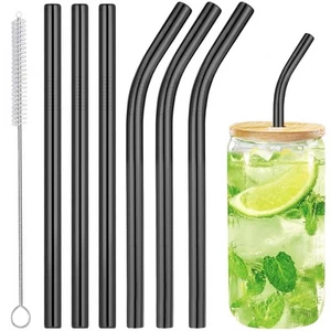 Reusable Smoothie Straws & Milkshake Straws 0.4" Wide Mouth Straw, Set of 6 S... - Picture 1 of 8