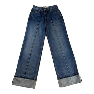 Pantalones de mezclilla para mujer Ulla Johnson índigo azul talla 29 Genevieve pintuck puño de pierna ancha - Imagen 1 de 8