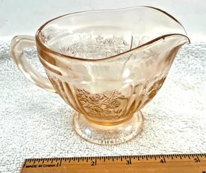 VTG 1930's Federal Glass Sharon Cabbage Rose Pink Depression Creamer - Picture 1 of 5
