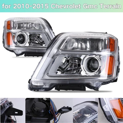 Pair Headlights Assembly LH & RH For 2010-2015 Chevrolet Gmc Terrain with Wiring Foto 1 de 4