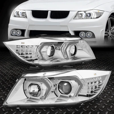 Faros proyectores señal conmutada LED DRL cromados sedán BMW E90 09-12 Foto 1 de 4