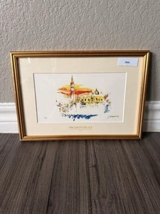 Adrian Tuchel signierter Venedig Druck 15/39 - San Marco Ansicht, gerahmt 12x8,5. (A55) - Bild 1 von 6