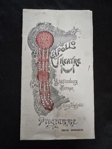 Vintage Apollo Theater Shaftesbury Avenue Six Pence Programm SCHÖN! - Bild 1 von 5