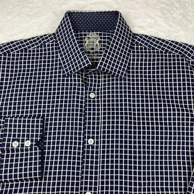 Camisa de vestir English Laundry para hombre 16,5 32/33 azul blanco a cuadros manga larga nueva sin etiquetas Foto 1 de 4