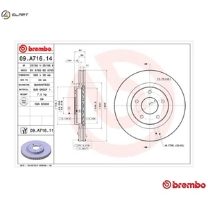 2x BRAKE DISC 09.A716.11 FOR NISSAN HRA2 1.2L MR20DEDEMR20 2.0L HR16DER9M 1.6L - Picture 1 of 10