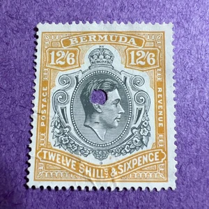 Bermuda 1938 -MNG King George VI Revenue. 12s6p. Knicke - siehe Bilder. - Bild 1 von 2