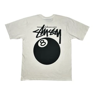 Stussy 8 Ball Pigment Dyed T-Shirt Size Medium Natural  - Picture 1 of 5