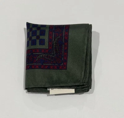 Handkerchief Men Alain Manoukian Silk Made In Italy Paisley Pocket Square 13” - Image 1 of 4