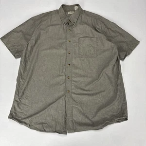 LL BEAN Shirt Mens XL Heather Green Short Sleeve Button Up Classic Cotton - Picture 1 of 6