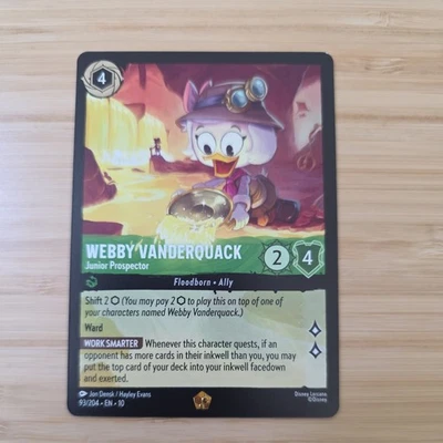 Disney Lorcana Whispers In The Well Webby Vanderquack Junior ProspectorLEGENDARY - Image 1 of 4