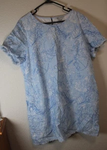 Tommy Bahama Vestito Donna XL Stampa Bianco/Blu Resort Cruise - Foto 1 di 12