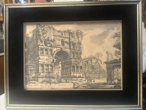 ANTIQUE “GIOVANNI BATTISTA PIRANESI” VIEW FROM ROME LITHOGRAPH PRINT - Picture 1 of 12