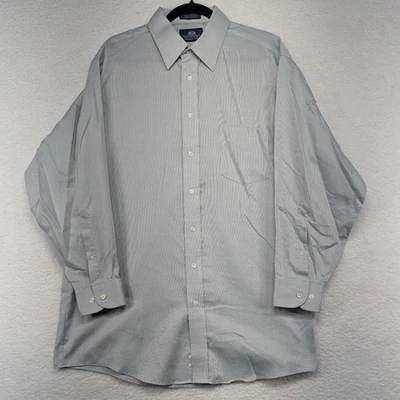 Stafford Wrinkle Free Dress Shirt Men's 17 32/33 Gray Striped Long Sleeve Button - Image 1 of 4