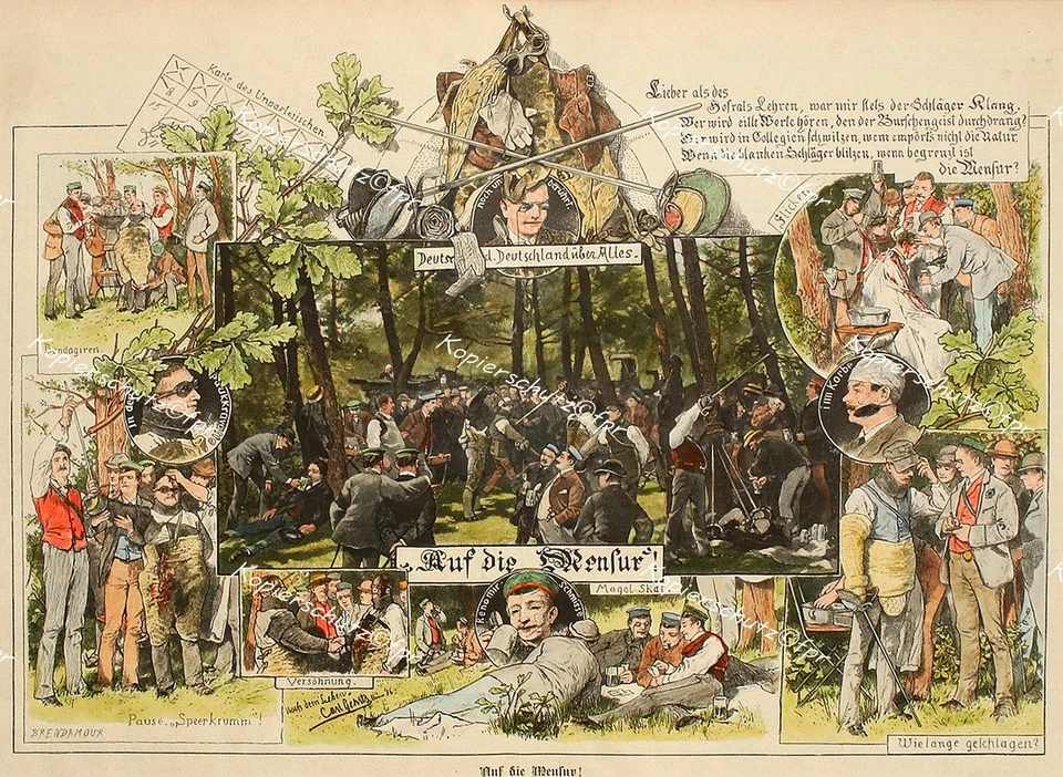 Fechten Schläger Mensur Schmiß Speer Unparteiischer Burschenschaft Corps Gehrts - Bild 1 von 1