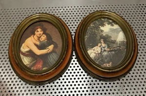 Stampa artistica da parete vittoriana ovale vintage cornice rossa azione Cheswick Italia lotto di 2   - Foto 1 di 6