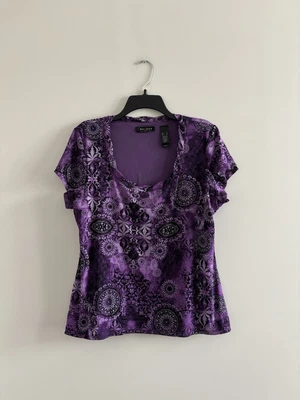 Blusa De Colección Axcess Liz Claiborne Estampado Púrpura Malla Mujeres XL Caprichoso Grunge Años 90 Foto 1 de 4