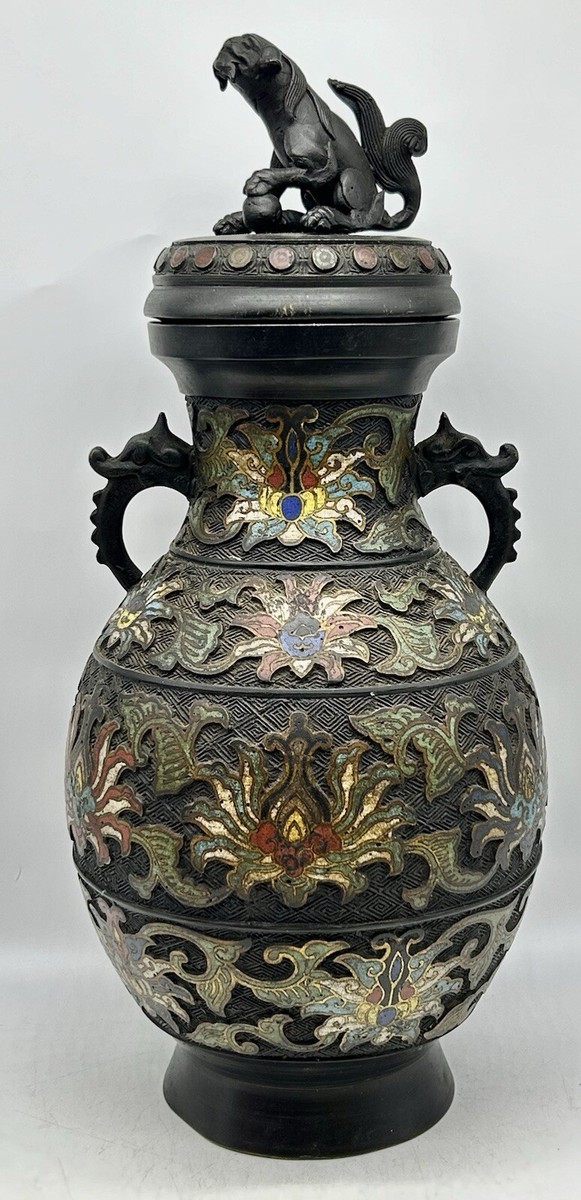 【 雨龍図銅花瓶 】 江戸期花入 蔵出品 　　K1205I 雨龍図銅花瓶 】 江戸期花入 蔵出品 K1205I