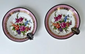 Lefton Hand-painted Saucer Gold Gilt NE2756 4 ½" Set of Two (2) - Picture 1 of 7