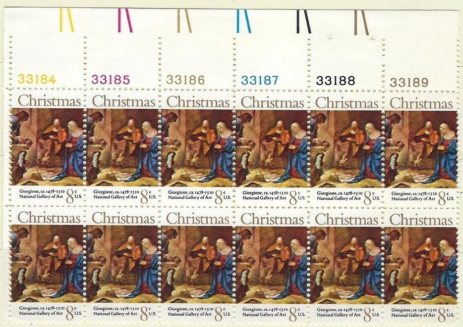US Scott 1444 - 8c Adoration of the Shepherd - Block of 12 - MNH - Inv#-ST-330 - Image 1 of 1