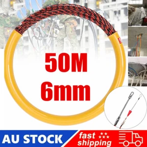 50M 6MM Wire Conduit Cable Push Puller Rodder Snake Fish Tape Tube Guide Tie AUS - Picture 1 of 13
