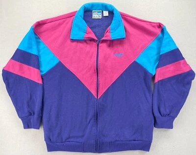 Jaqueta de lã vintage Spalding color block zíper completo moletom esporte retrô tamanho G - Imagem 1 de 4