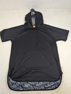 ELBOW GREASE Athletics Black Pull Over Hoodie Size Large Short Sleeve - Picture 1 of 18
