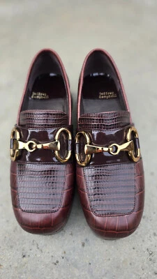 Женские мокасины Jeffrey Campbell Student-2 коричневые крокодиловая кожа Horsebit размер 6 - Изображение 1 из 4